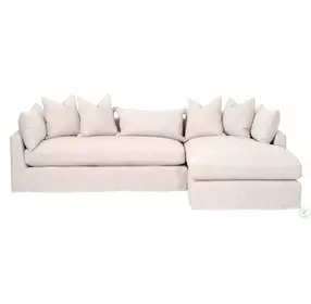 Haven Bisque And Espresso RAF Lounge Slipcover Sofa