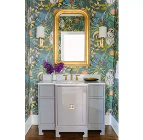 Waverly Gold Leaf With Umber Glaze Handcarved Mirror