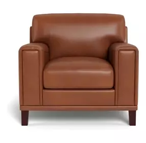 Halwyn Nutmeg Leather Upholstered Accent Chair