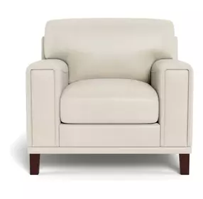 Halwyn Vanilla Leather Upholstered Accent Chair