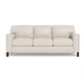 Halwyn Vanilla Leather Living Room Set