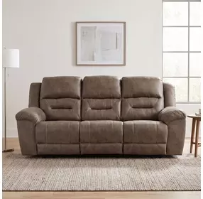 Hazen Brown Double 92" Reclining Sofa
