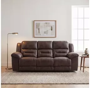 Hazen Dark Brown Double 92" Reclining Sofa