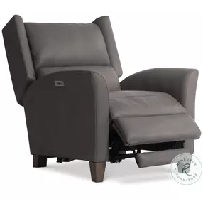 Weller Dark Gray Leather Power Recliner