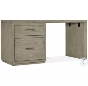 Blue Ridge Soft Smoked Gray 60" Home Office Set with One File Cabinet