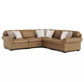 Grandview Brown Leather Modular Sectional