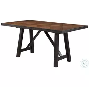 Halle Ebony And Honey Extendable Counter Height Dining Room Set