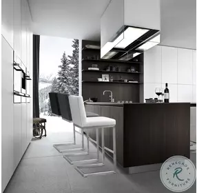 Helsinki White Stainless Steel Bar Stool Set of 2