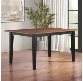 Joplin Walnut and Ebony 62" Extendable Rectangular Dining Table