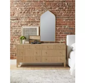 Highland Natural Oak 8 Drawer Double Dresser