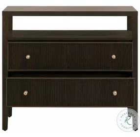 Highland Dutch Brown Oak Open Shelf 2 Drawer Nightstand