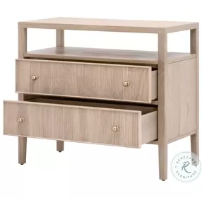 Highland Natural Oak Open Shelf 2 Drawer Nightstand