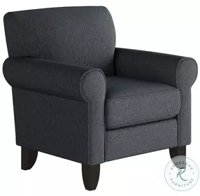 Truth or Dare Blue Navy Rolled Arm Accent Chair