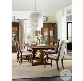 Archivist Dark Wood Trestle Extendable Dining Table