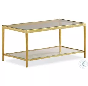 Jinx Glass And Brass Rectangle Occasional Table Set