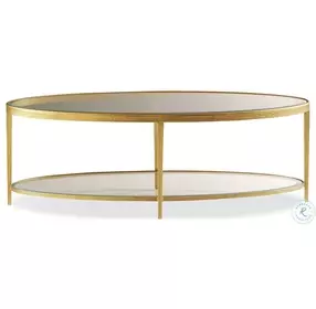 Jinx Glass And Brass Oval Cocktail Table