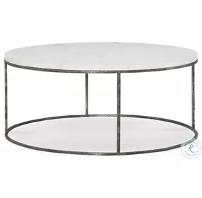 Junie Creme Scagliola And Burnished Antique Cocktail Table