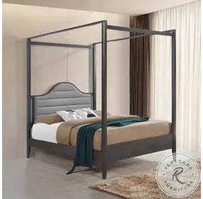 HM1738 Wire Brush Brown Queen Canopy Bed