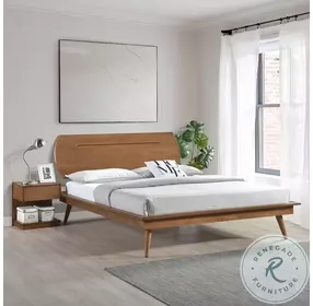 HM2197 Wire Brush Brown Queen Platform Bed
