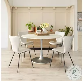 Torlo White Stackable Dining Chair Set of 2