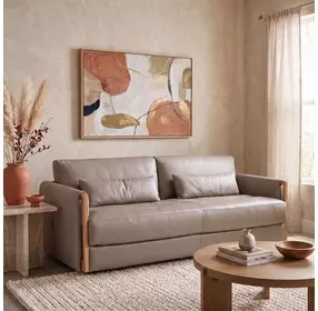 Horizon Miami Truffle Leather 91" Sofa