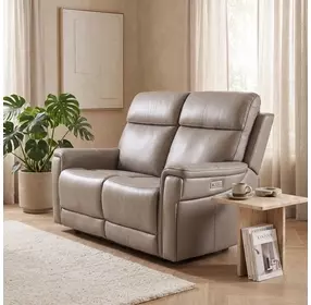 Celeste Sahara Ash Leather Zero Gravity Power Reclining 66" Loveseat With Power Headrest