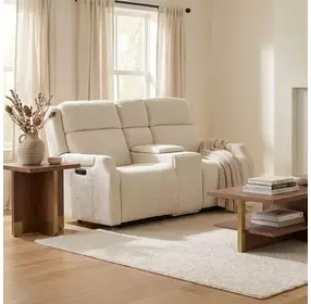 Nelson Wayfarer Frost 68" Zero Gravity Power Console Loveseat with Power Headrest & Lumbar