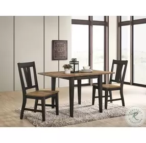 Harper Brushed Brown and Pecan 50" Drop Leaf Extendable Dining Table