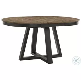 Harper Brushed Brown and Pecan Extendable Round Dining Room Set