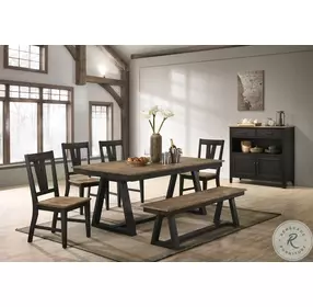 Harper Brushed Brown and Pecan 62" Backless Bench