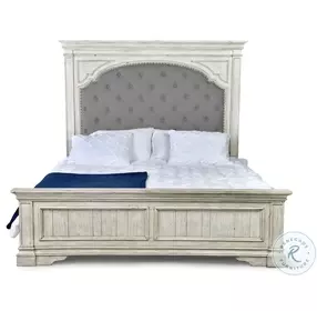 Highland Park Cathedral White Upholstered Panel Bedroom set