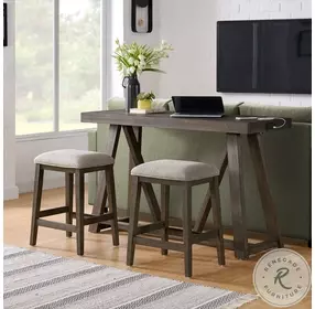 Hearst Reclaimed Chevron Backless Stool Set of 2