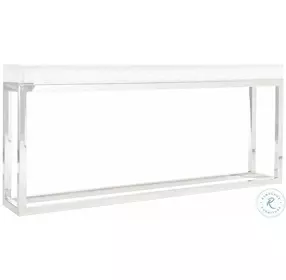 Arctic Clear And Polished Stainless Steel Console Table