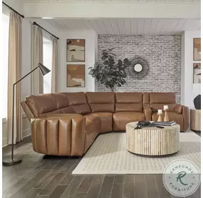 Valencia Sable 6 Piece Modular Power Reclining Sectional with Adjustable Power Headrests