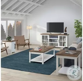 Hampton Jasmine Whitewash And Barnwood Coffee Table