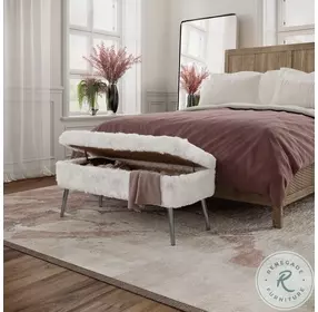 Huggy Natural Upholstered Storage Bench