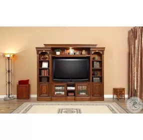 Hayes Antique Vintage Pecan 4 Piece Small Entertainment Wall