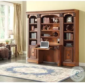 Huntington Antique Vintage Pecan 4 Piece Library Wall