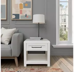Haven White Square End Table