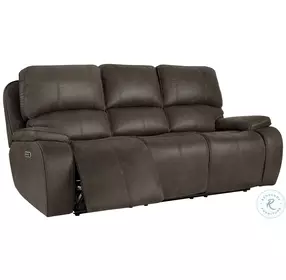 Brookings Brown Power Reclining Sofa Power Headrest And Footrest