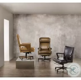 Rochelle Dark Blonde Leather Swivel Tilt Executive Chair