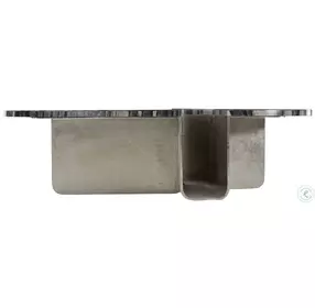 Tegan Black Forest Marble And Shiny Nickel Cocktail Table