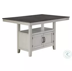 Hyland Stone Gray And Charcoal Extendable Counter Height Dining Room Set