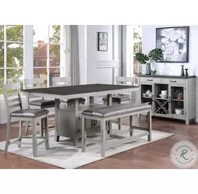 Hyland Brown Counter Height Bench