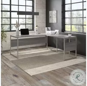 Hybrid Platinum Gray 72" Large L Shaped Desk