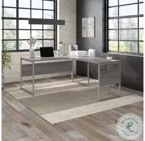 Hybrid Platinum Gray 60" L Shaped Desk