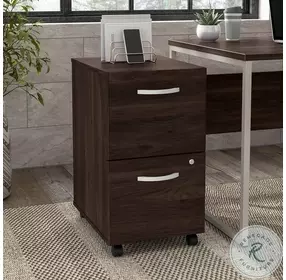 Hybrid Black Walnut 2 Drawer Mobile File Cabinet