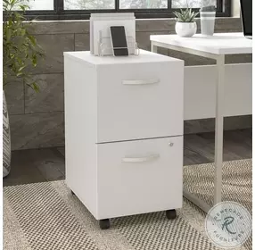 Hybrid White 2 Drawer Mobile File Cabinet