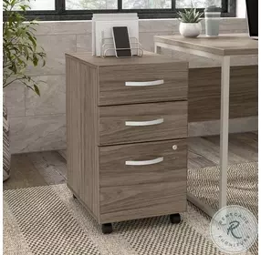 Hybrid Modern Hickory 3 Drawer Mobile File Cabinet