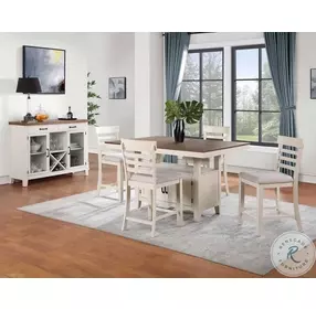 Hyland Milk And Honey Extendable Counter Height Dining Table